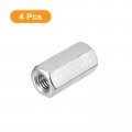 Uxcell M10 X 1 5-pitch 35mm Length Coupling Nuts 4pcs 304 Stainless Steel Metric Hex Rod