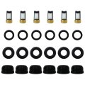 O-rings Filters Seals Pintle Caps Replacement Kit Fit For Pontiac Aztek 2001-2005 Fuel Injectors