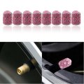 8 Pack Car Wheel Tire Valve Stem Caps Universal Diamond Crystal Cap For Cars Trucks Bikes Motorcycles Bicycles Accessories Pink