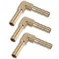 3 Pcs 6mm 0 16 Brass Car Barb Hose Fitting L Shape 2 Way Connector For Joiner Air Water Fuel Gas 
