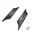 Httmt- Saddlebag Latch Cover Compatible With H-d Touring 1993-2013 Black Engraved Flame Billet