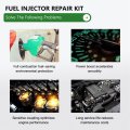 4pcs Fj488 Fuel Injector Service Repair Kits For 2002-2005 Honda Civic Si Hatchback 2-door 2 0l 1998cc 122cu In L4 Gas Dohc