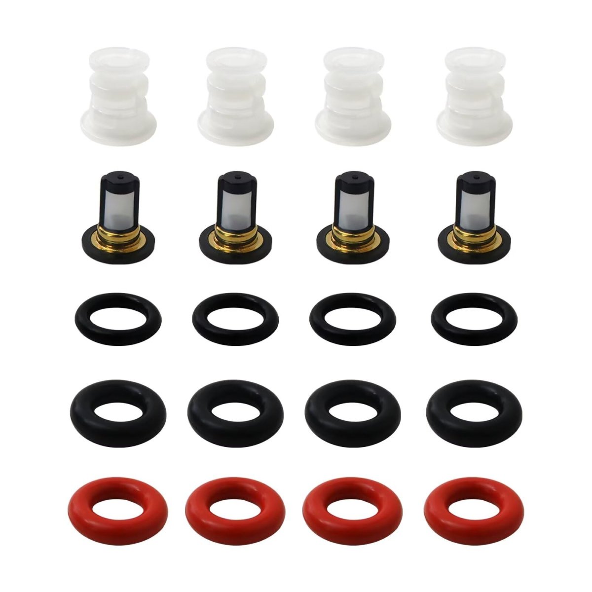 4pcs Fj488 Fuel Injector Service Repair Kits For 2002-2005 Honda Civic Si Hatchback 2-door 2 0l 1998cc 122cu In L4 Gas Dohc