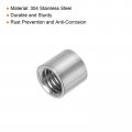 Uxcell 10pcs M8 Round Connector Nuts 304 Stainless Steel Coupling 12mm 0 47 Length Sleeve Rod Bar Stud Nut For Bracket