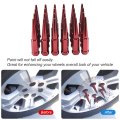 Jdmspeed New Wheel Spike Lug Nuts 24pcs With 1 Socket Key Red 14x1 5 4 Tall 6 14mmx1 Replacement For Gmc Chevy Ford Vehicles