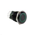 Xscorpion Bla-25g Green 25mm Angel Eye Latching Switch Black 