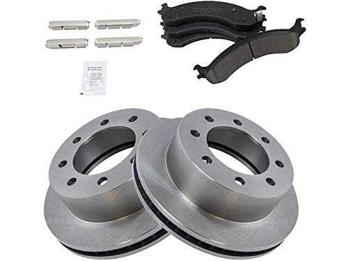 Front Ceramic Brake Pads And Rotor Kit Vented Rotors For 2000 To 2002 Dodge Ram 2500 Truck