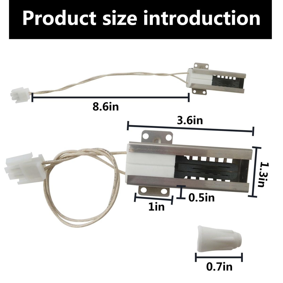 Wb13k21 Gas Range Oven Igniter For Ge Jgbs60dek5bb Jgbs18den4bb Jgbp88sem1ss Jgbs66dek1ww Jgb281der3bb Jgb281ser5ss