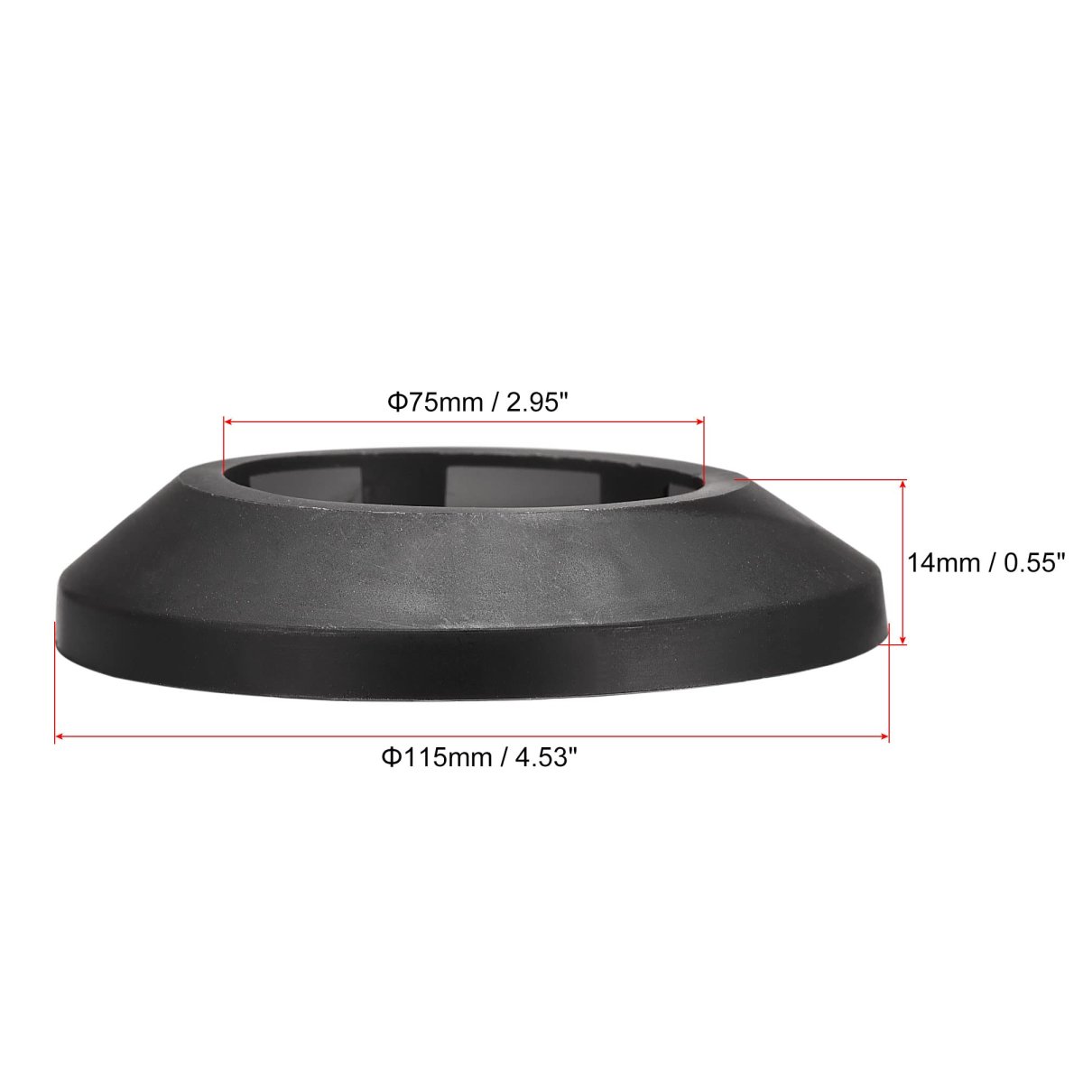 Pipe Cover Decoration 75mm Pp Plastic Escutcheon Water Drain Line Black 10pcs