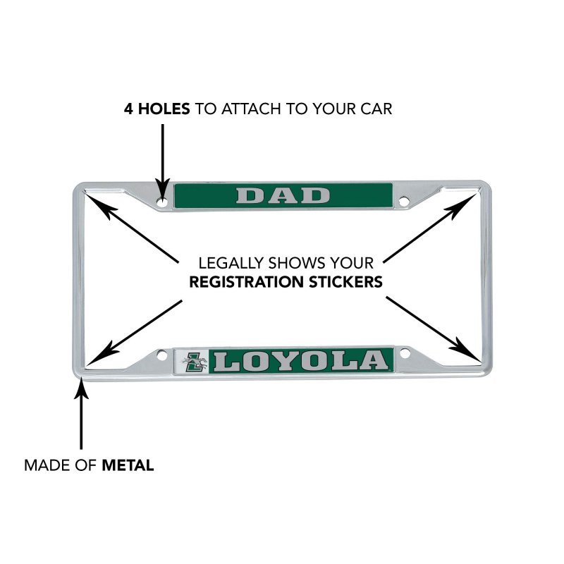 Loyola Maryland University Metal License Plate Frame For Car Officially Licensed Dad Style Universal Fit 12 25 In X 6 Zinc