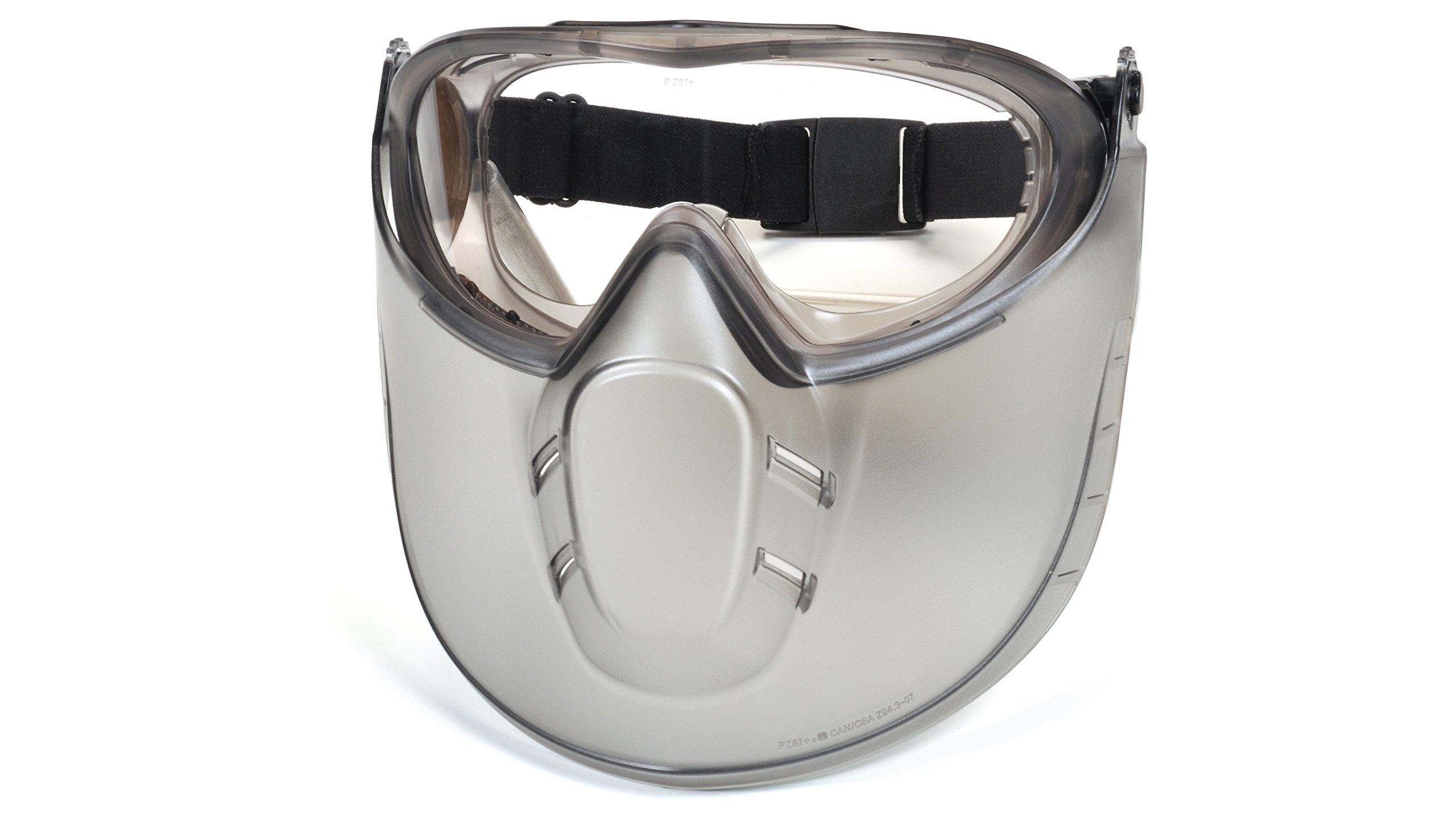 Direct Indirect-gray Frame Clear Anti-fog Lens Woth Faceshield Attachment