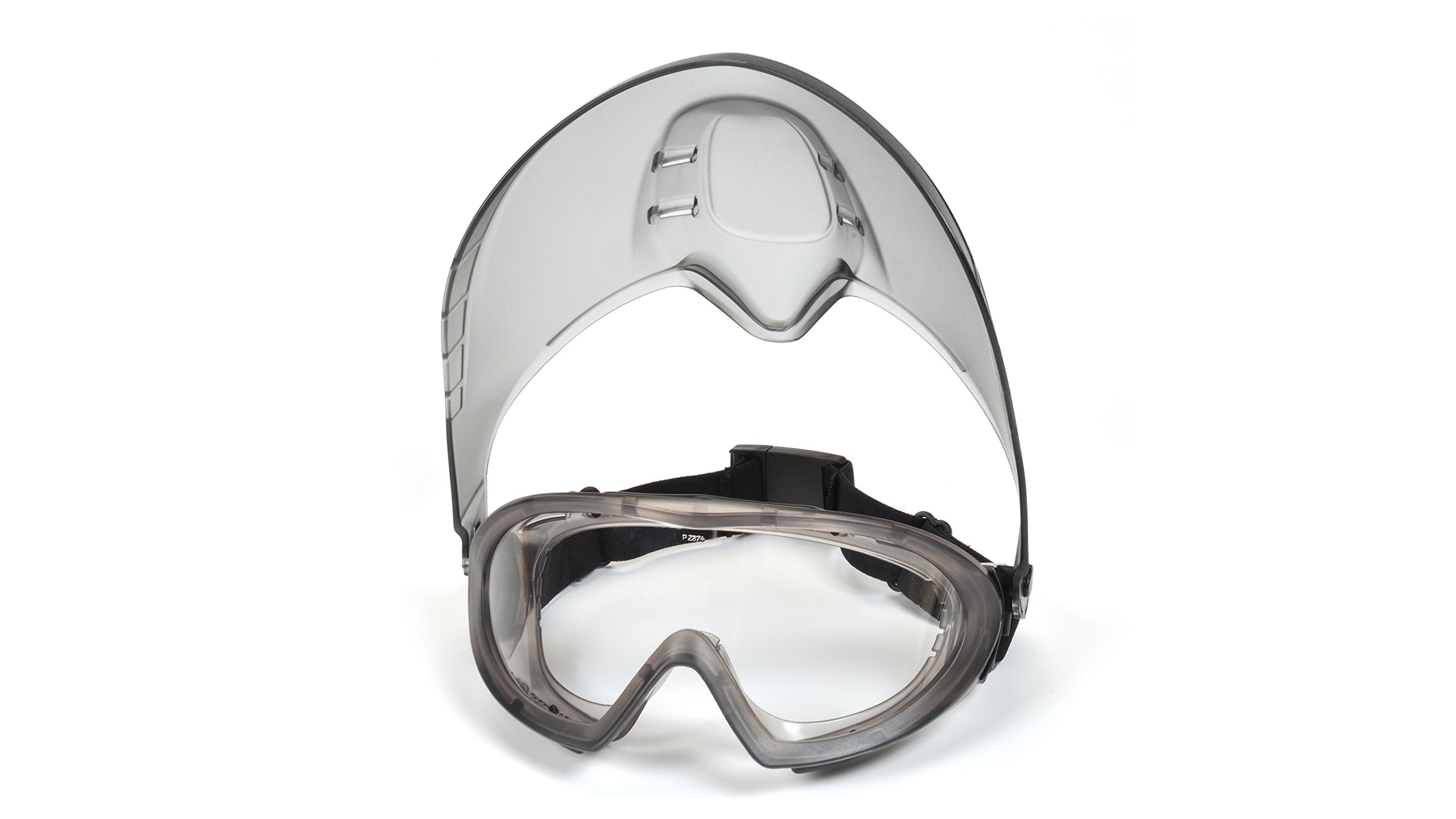 Direct Indirect-gray Frame Clear Anti-fog Lens Woth Faceshield Attachment