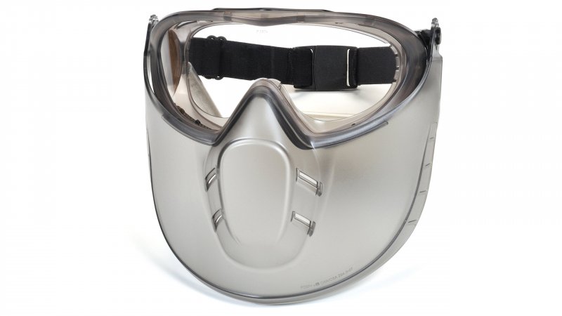 Direct Indirect-gray Frame Clear Anti-fog Lens Woth Faceshield Attachment