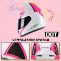 Girl Women Cat Ear Bluetooth Motorcycle Helmet Dot Certification Full Face Flip-up Motorbike Cool Cute Helmets With Hd Visor