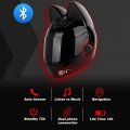 Girl Women Cat Ear Bluetooth Motorcycle Helmet Dot Certification Full Face Flip-up Motorbike Cool Cute Helmets With Hd Visor