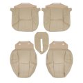 5 Piece Tan Faux Leather Seat Covers For Silverado Tahoe Suburban Avalanche Yukon Sierra 2007 To 2014 Front Bottom Top And 