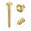 Uxcell Wood Screws M4 X 30mm Slotted Round Head Brass Self-tapping Screw 20 Pcs