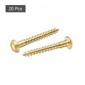 Uxcell Wood Screws M4 X 30mm Slotted Round Head Brass Self-tapping Screw 20 Pcs