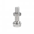 Uxcell M10 X 45mm Hex Head Screws Bolts Nuts Flat Lock Washers Kits 304 Stainless Steel Fully Thread Hexagon 6 Sets
