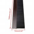 Uxcell Door Bottom Sweep Brown H-shape Aluminum Alloy Holder W 2-inch Black Pp Silicone Soft Brush 1000mm X 72mm Approx 39