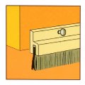 Uxcell Door Bottom Sweep Brown H-shape Aluminum Alloy Holder W 2-inch Black Pp Silicone Soft Brush 1000mm X 72mm Approx 39