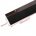 Uxcell Door Bottom Sweep Brown H-shape Aluminum Alloy Holder W 2-inch Black Pp Silicone Soft Brush 1000mm X 72mm Approx 39