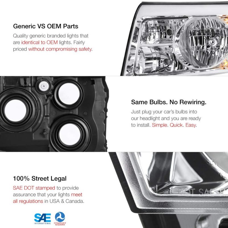 Chrome Bezel Oe-style Headlight Headlamp Assembly For 2009-2011 Honda Pilot Driver Side