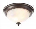 Hampton Bay 11 In Oil-rubbed Bronze Flush Mount With Frosted Swirl Glass Shade 