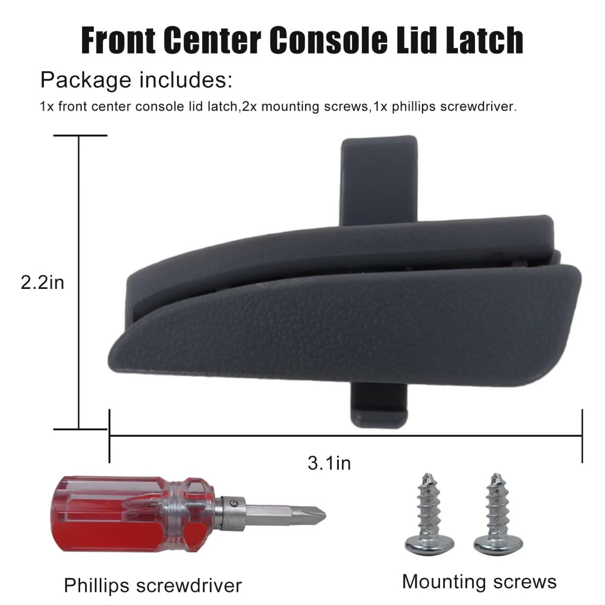 Blue Elf 58910ad030b0 Gray Center Console Latch For Toyota Tacoma 2005-2012 A With Screwdriver 2 Screws Included