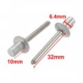 Uxcell 6 4mmx10mm Aluminum Round Dome Head Closed End Blind Rivets Fastener 80pcs