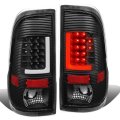 Auto Dynasty 3d Led Bar Tail Brake Lights Black Housing Clear Lens Compatible With Ford F150 97-03 F250-f550 Super Duty 99-07
