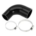 1 Set 45mm 77 -60mm 2 36 Id 102mm 4 02 Length 90 Degrees Black Car Silicone Hose With Clamps Coolant Universal 