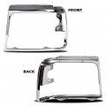 G-plus Grille Headlight Door Bezel Chrome Set Pair Compatible With 1992-1996 Bronco 1992-1997 Ford F150 F250 F350 Headlamp Trim