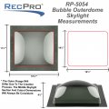 Recpro Rv Skylight Outer Dome 14 X Universal White