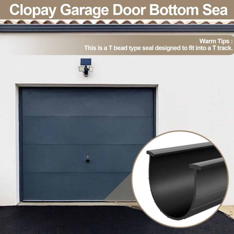 Garage Door Bottom Rubber Seal 5 16 In T Ends Professional Grade Weatherproofing Sealing Strip 3 4 Width By 20 Ft Length