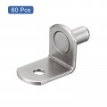 Uxcell Shelf Support Pegs 60pcs 6mm 1 4 L-shaped Bracket Pin With Hole For Furniture Cabinet Closet Shelves Supplies Silver