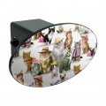 Cats Kittens In Hats Pattern Oval Tow Trailer Hitch Cover Plug Insert