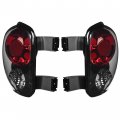 Hecasa Tail Light Pair Compatible With 1999-2004 Chevy Silverado Gmc Sierra Stepside Brake Lamps Black Housing Smoke Lens W O