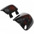 Hecasa Tail Light Pair Compatible With 1999-2004 Chevy Silverado Gmc Sierra Stepside Brake Lamps Black Housing Smoke Lens W O