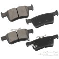 D1878 Rear Ceramic Disc Brake Pad Set With Hardware For Honda Civic 2016 To 2025 And Acura Rdx 2019 