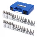  Piece Master Hex Bit Socket Set S2 Steel 1 4 In 3 8 2 Drive Sae And Metric Allen Kit 5 To 3 4 2mm 19mm 