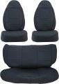 Hecasa Seat Covers Set Compatible With 1997-2002 Jeep Wrangler Tj Black Front Rear