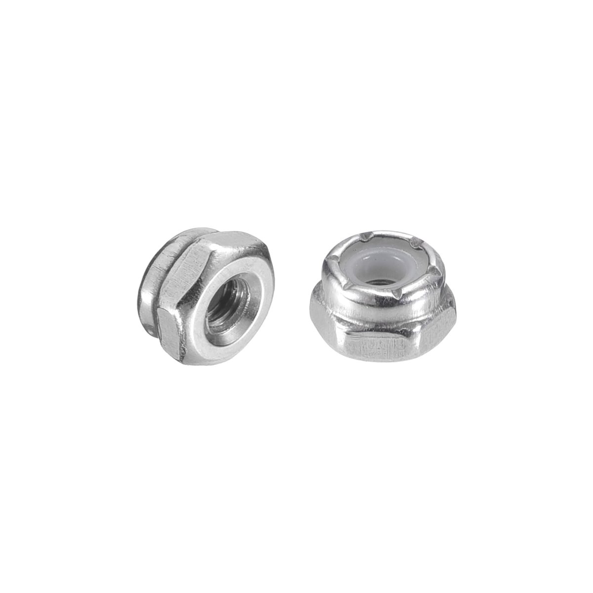 10pcs 4-40 Nylon Insert Hex Lock Nuts 304 Stainless Steel Self-locking Stop Nut For Industrial Construction Fasteners Silver