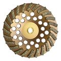 7 In Diamond Grinding Wheel For Concrete And Masonry 24 Turbo Segments 30 40 Grit Medium Bond 8 To 5 Non Threaded Arbor Angle 