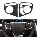 Steering Wheel Cover Qiilu 2pcs Trim Frame Sticker Auto Interior Accessories Decoration Panel Moulding Trims Carbon Fiber Style