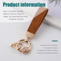 Kewucn Genuine Leather Car Keychain Universal Heavy Duty Metal Auto Key Fob Holder With Anti Lost D-ring For Men Women I