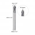 Uxcell Spotting Drill Bits 5mm Dia Shank 60 Degree Solid Carbide Altisin Coated 2 Flutes Round Drilling Cutter