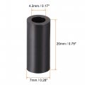 Uxcell Nylon Round Spacer Washer 4 2mm Id 7mm Od 20mm Height For M4 Screws Black 100pcs