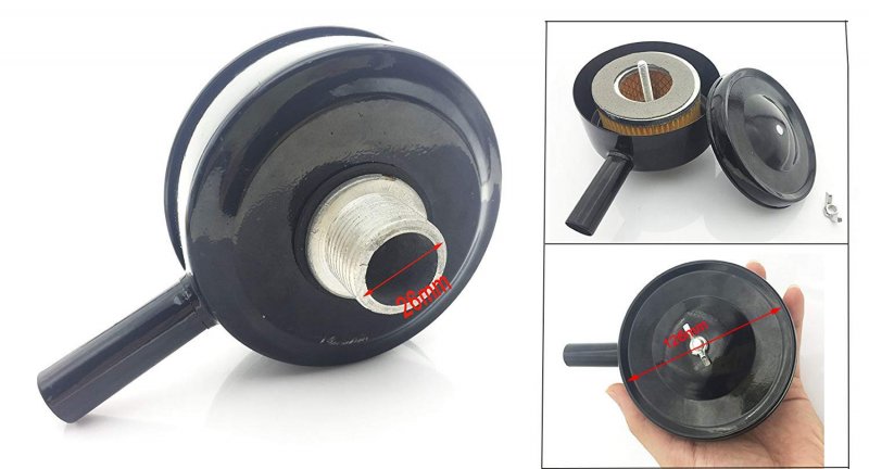 Yxq Filter Silencer 3 4pt 26mm Male Thread 5 Inch Diameter Air Compressor Inlet Intake Sound Muffler Element