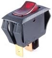 Nte Electronics 54-517 Miniature Snap-in Nylon Illuminated Rocker Switch Spst Circuit Off-none-on Action Clear Actuator Red 